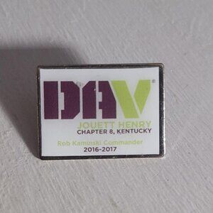 DAV Chapter 8 Kentucky 2016 Lapel Pin - Jouett Henry Hopkinsville Veterans Badge
